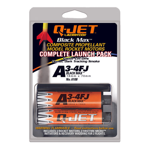 Quest Q-Jet™ A3-4FJ Black Max Rocket Motors Value 12-Pack - Q6304