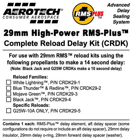 AeroTech RMS-29 White Lightning Complete Reload Delay Kit - CRDK29-01