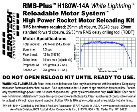 AeroTech H180W-14A RMS-29/240 Reload Kit (1 Pack) - 0818014