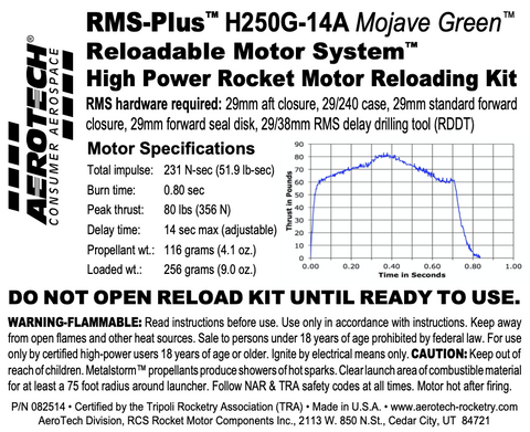 AeroTech H250G-14A RMS-29/240 Reload Kit (1 Pack) - 082514